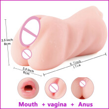(Trois canaux) Sex Toys pour hommes Vagin Masturbateurs masculins Tasse Vraie chatte Vraie vagin Sextoys
