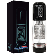 (Noir) Masturbateur automatique télescopique rotatif pour homme, machine à sucer et à faire des fellations,