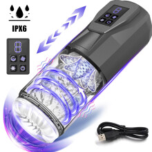 (G1 Pro Gris Sans Boîte) Masturbateur Télescopique Rotation Coupe Vagin Masturbation Fellation Adultes