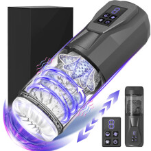 (G1 Pro Gris) Masturbateur télescopique rotatif pour homme, masturbateur vaginal, fellation, jouets