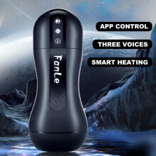 (Noir) APP Bluetooth Automatique Suceur Chauffant Masturbateur Masculin Tasse Oral Vagin Fellation Masturbation