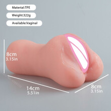 (Petit vagin) Masturbateur masculin 2 en 1 Pocket Pussy Erotic Sex Toys Vagin anal artificiel 3D réaliste