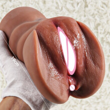 (Vagin réel Anal H) Masturbateur masculin 2 en 1 Pocket Pussy Erotic Sex Toys Vagin anal artificiel