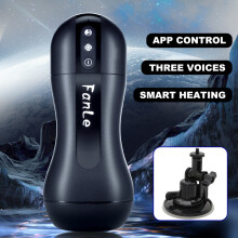 (Mains libres noires) APP Bluetooth automatique sucer chauffant mâle masturbateur tasse orale vagin