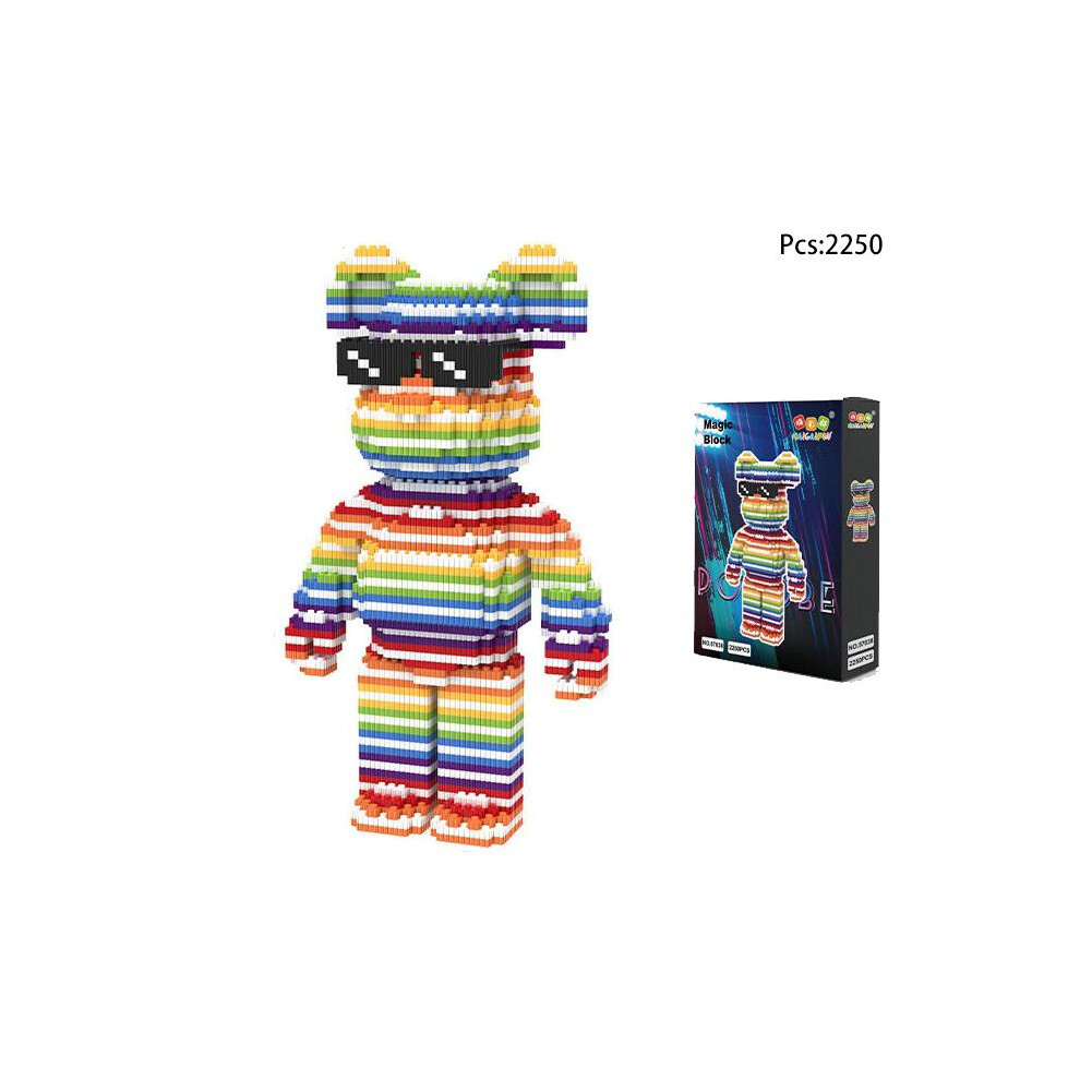 (Sunglasses) Bearbricks Building Connection Blocks Model Assembled Bricks Figure For Kids Toy