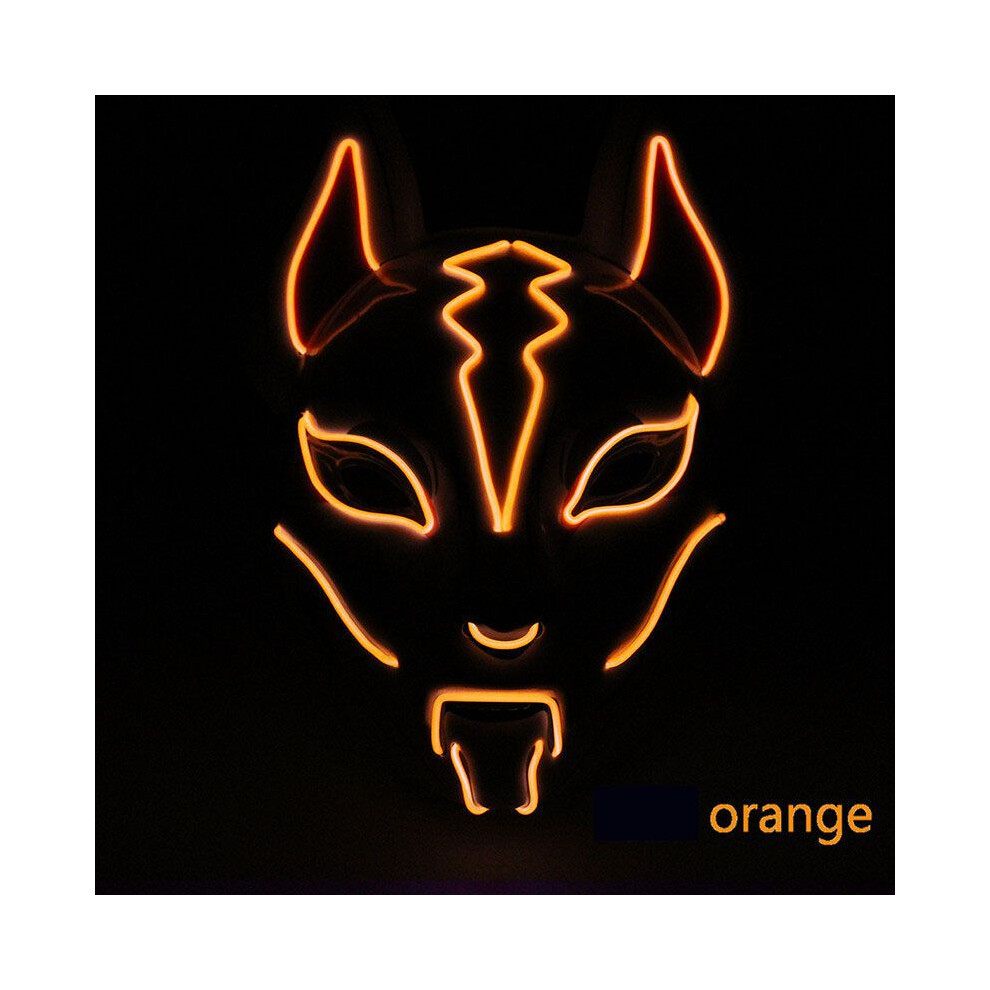 (Orange) Expro Decor Anime Japanese Fox Mask Neon Led Light Cosplay Mask Halloween-image-OPC-PGXCD9Y-NEW