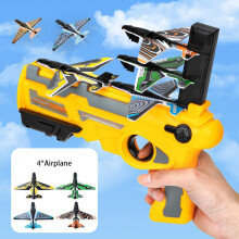 (Yellow) Nerf Gun Toy Foam Airplane Launcher Toys For Boys Kids Air Battle Outdoor Sports