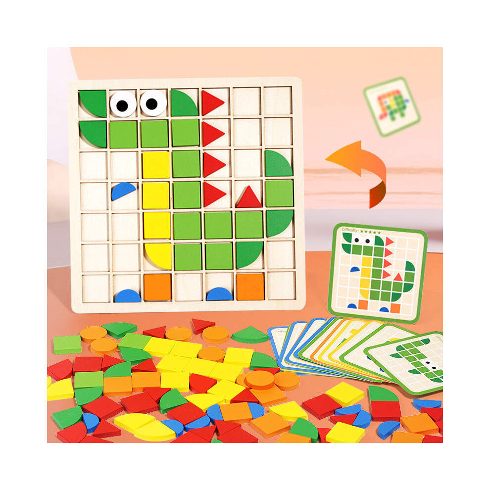 Mosaic Wooden 3d Puzzle Montessori Toy Kids Educational Early Preschool Desktop-image-OPC-PGXCDTD-NEW