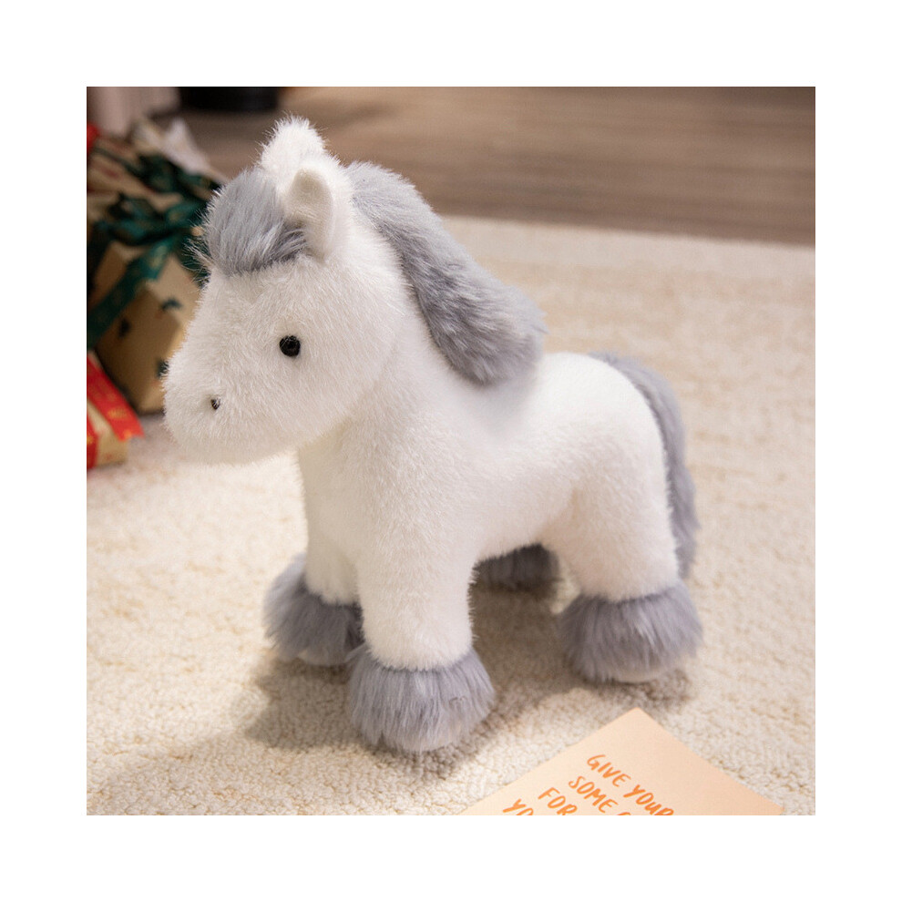 (White, 30cm) Plush Pony Simulation Toy Cute Soft Filling Doll Room Decoration Festival Gift-image-OPC-PGXCFQG-NEW