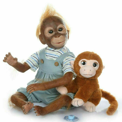 Doll 20" Reborn Monkey Crazy Monkey Realistic Baby Gift Handmade Kids 2