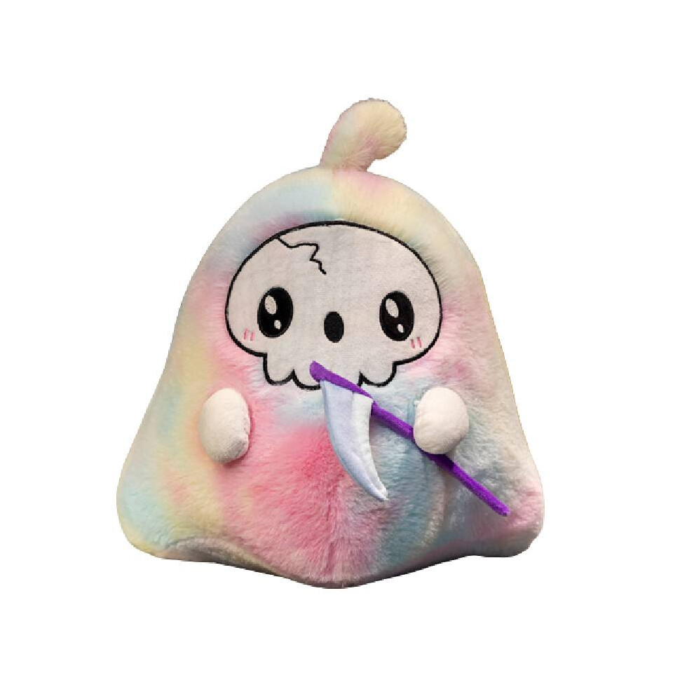 (Colorful Death God, 30cm/11.8in) Halloween Toy Plush Skull Reaper Scythe Death God Pillow Cartoon Decoration Gift