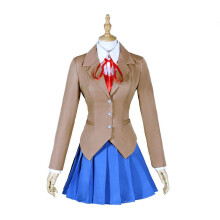 (M) Sayori Natsuki Yuri Monika Outfit School Uniform Dress Cosplay Full Costume Set