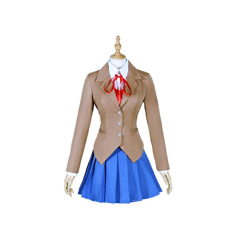 (M) Sayori Natsuki Yuri Monika Outfit School Uniform Dress Cosplay Full Costume Set