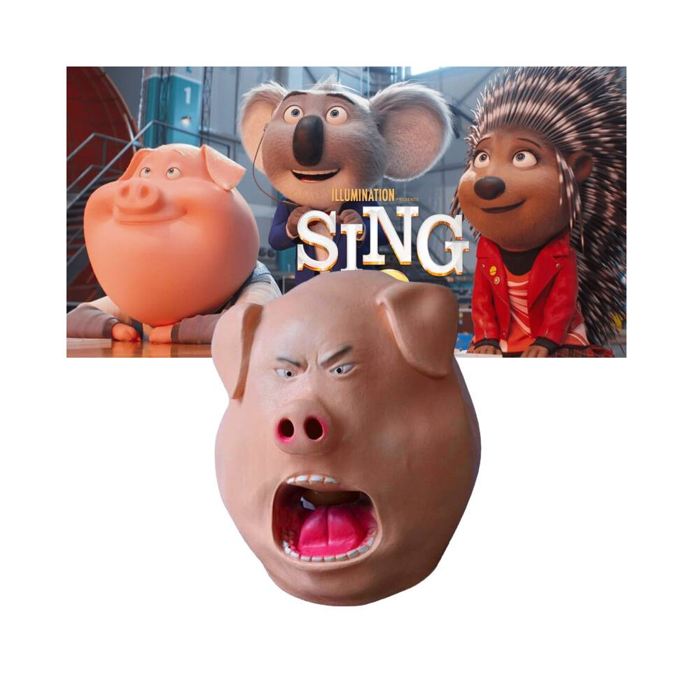 Rossi Sing2 Pig Adult Latex Headgear Mask Angry Expression Cosplay Around Film
