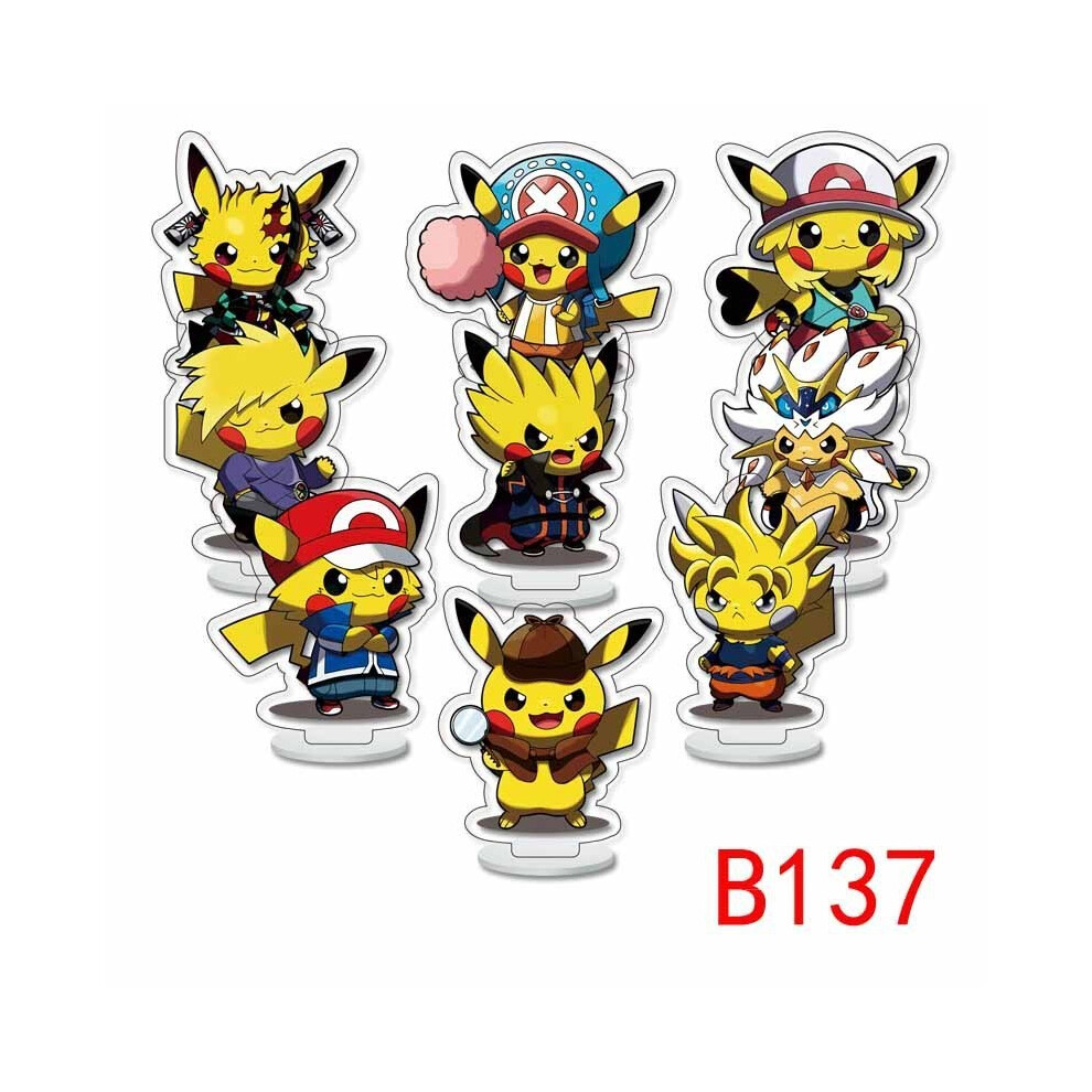(B137) 9pcs Pikachu Colorful Acrylic Doll Christmas Desktop Gift Decoration-image-OPC-PGXCXZC-NEW