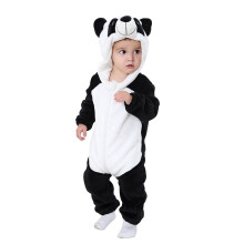 (Panda, Fit Height90cm) Onesie Cartoon Baby Animal Flannel Crawling Clothes Long Winter Sleeve