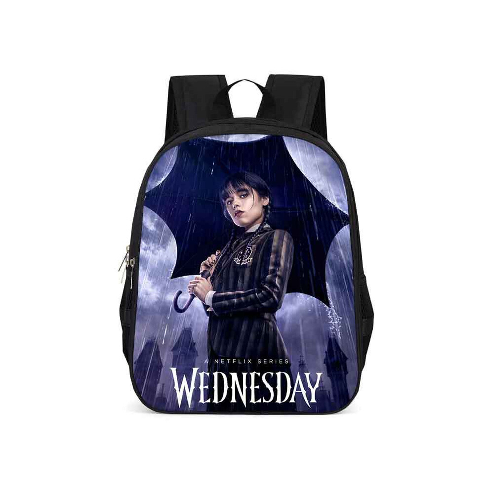 (Wednesday) The Wednesday Adams Family Backpack Large Capacity Schoolbag Travel Bag Gift Kid