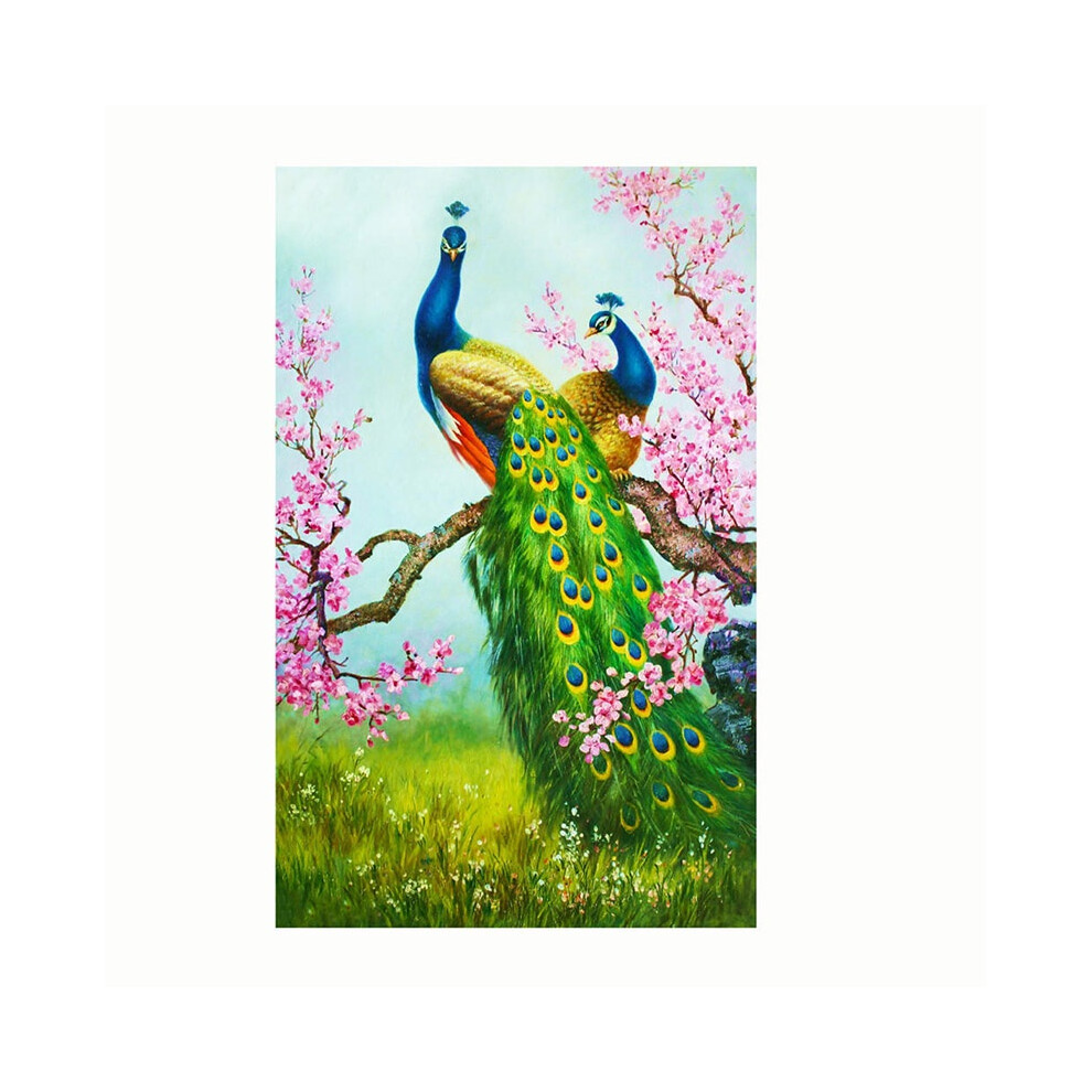 ( Peacock, 30X40cm) Wolf Diy Peacock 5D Diamond Painting Embroidery Cross Stitch Kits Art Home Decor Peach