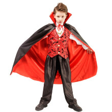 (Red, L) Kids Royal Boys Vampire Dracula Halloween Cosplay Fancy Outfit Costume Dress