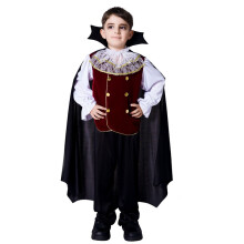 (Black, M) Kids Royal Boys Vampire Dracula Halloween Cosplay Fancy Outfit Costume Dress