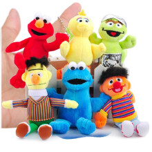 6pcs Street Sesame Cookie Monster Elmo Big Bird Bert Ernie Plush Doll Kids Toy