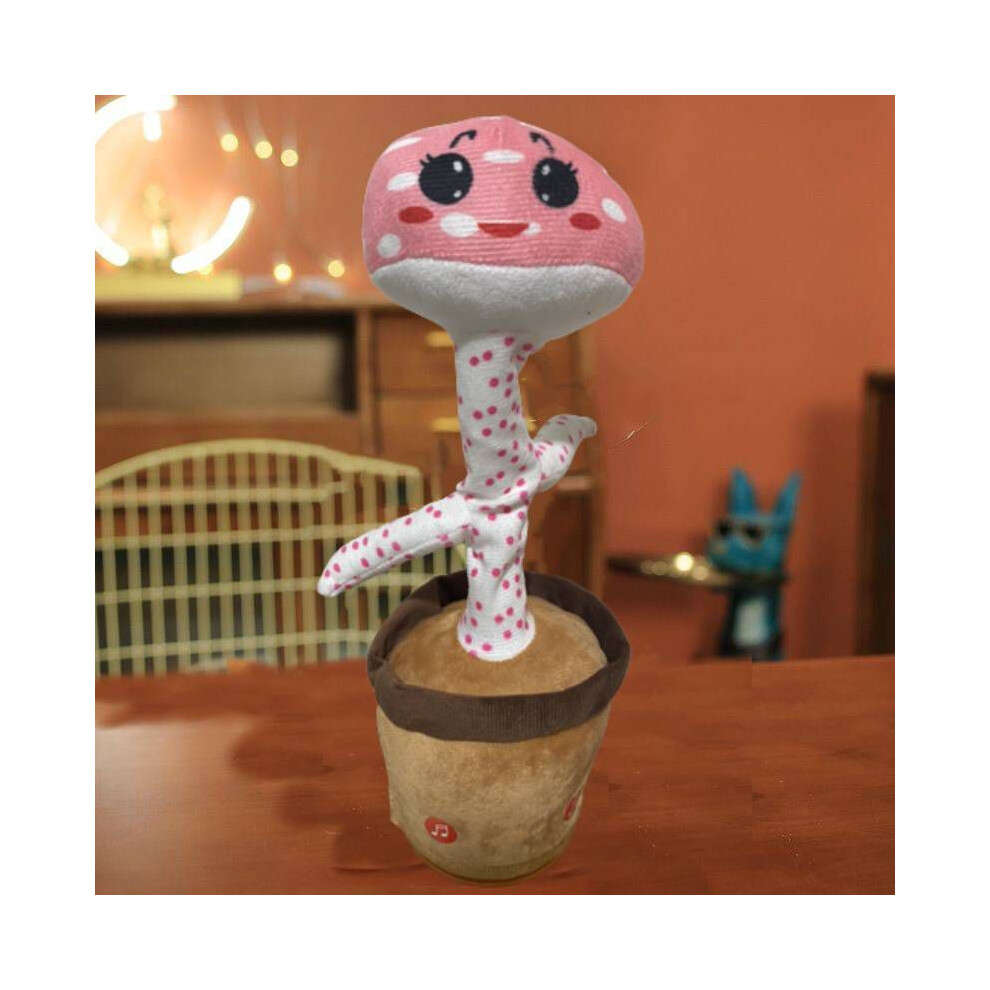 (Mushroom) Cactus Dancing Recording Plush Kids Toy Singing Talking Spining Decor Home Party