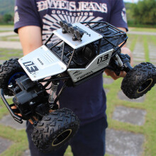 (Silver 28cm) 112 Car Rc 4wd Remote Control High Speed Vehicle 24ghz Offroad Gift Kids Toys