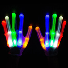 (Colorful) Electro Led Finger Flashing Gloves Light Up Christmas Dance Party Fun Rave