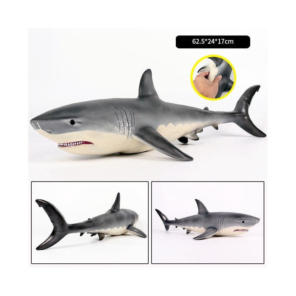 Large 625Cm Size Megalodon Great Shark Simulation Animal Toy Model Kids White