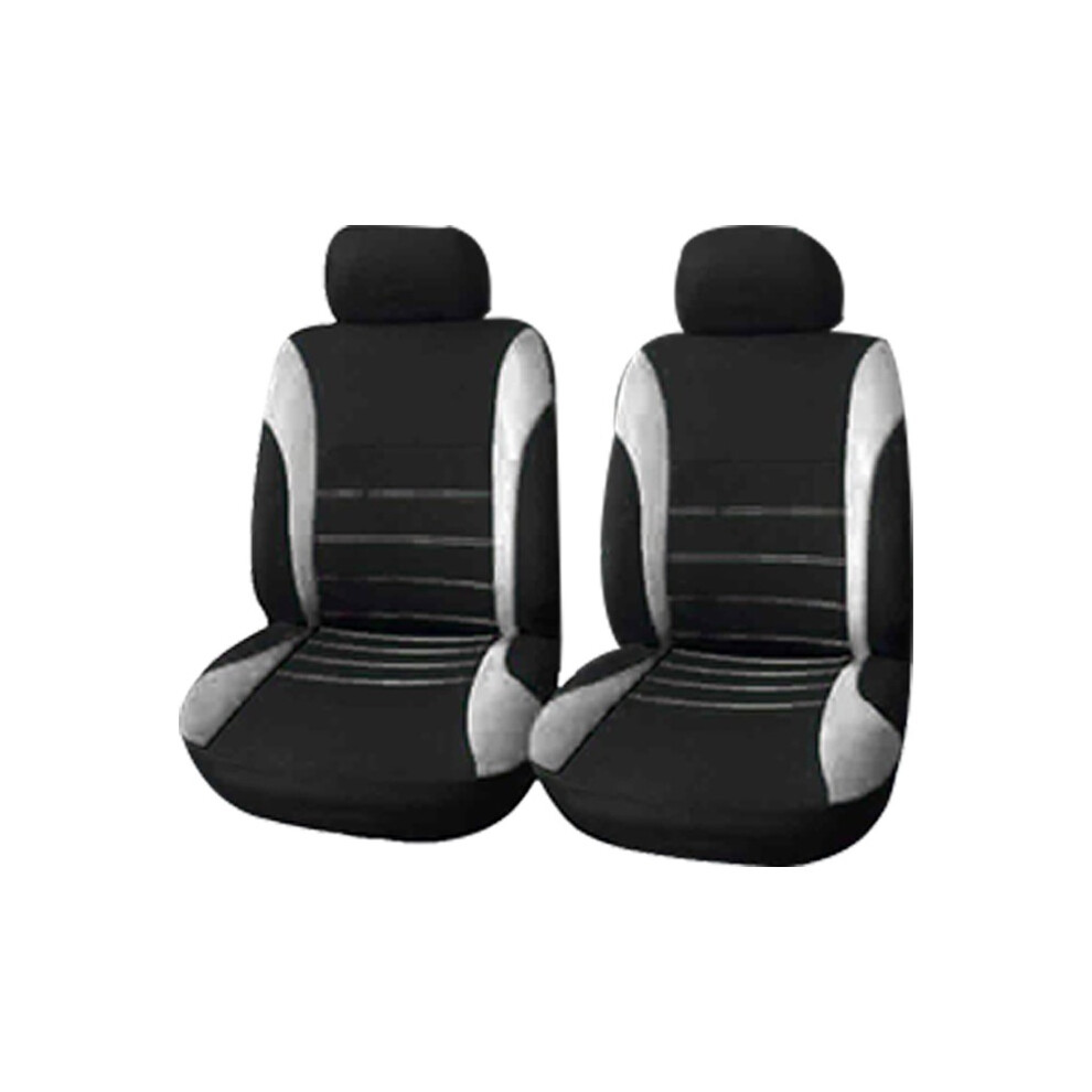 (Gray) Seat Universal Car Covers Front Head Rests Full Set Auto Seat Colour 7 Cover