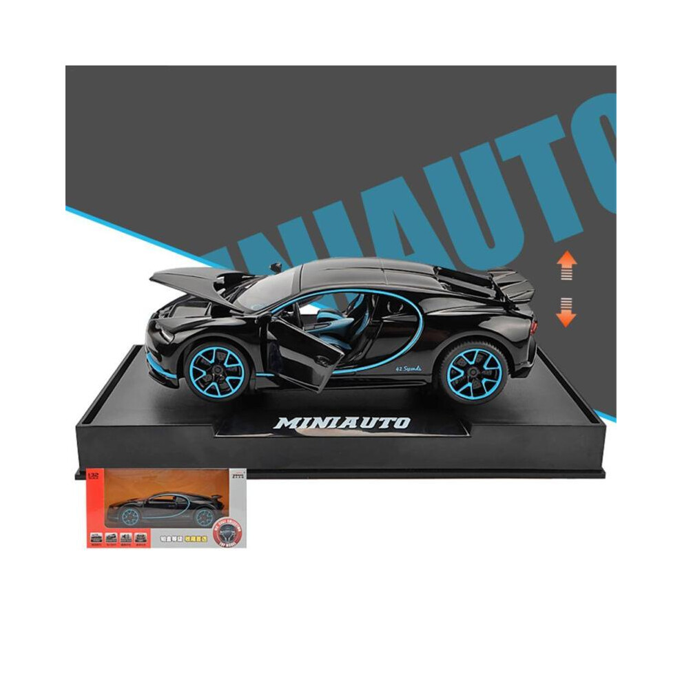 (Black) Collections Bugatti 132 Gt Alloy Diecast Car Model Toy Soundlight Pull Back Black