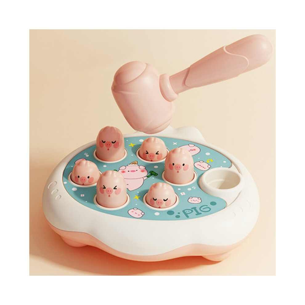 (Pig) A Whack Mole Game Pig Frog Duck Kids Knocking Toys For Infants Education Puzzle