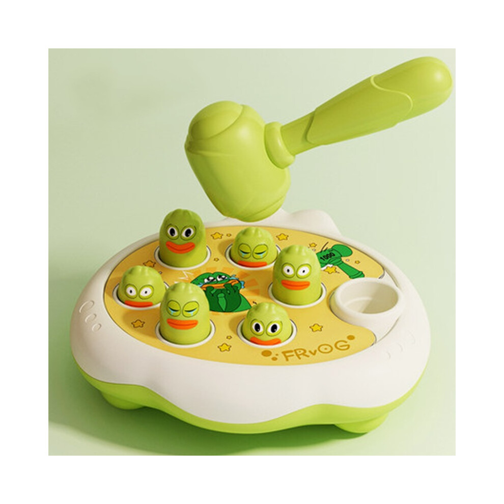 (Frog) A Whack Mole Game Pig Frog Duck Kids Knocking Toys For Infants Education Puzzle