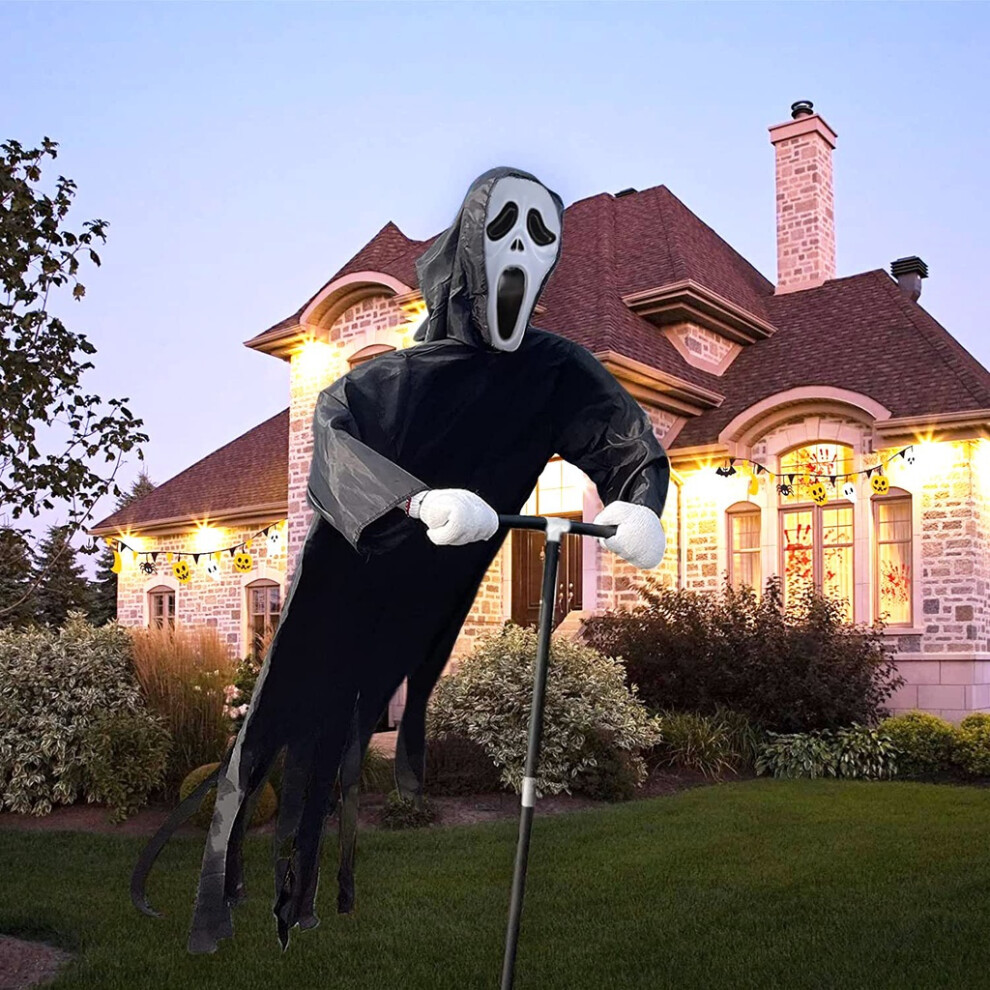 Ghostface Scarecrow Halloween Scary Scream Yard Bird Horror Decor Repellent