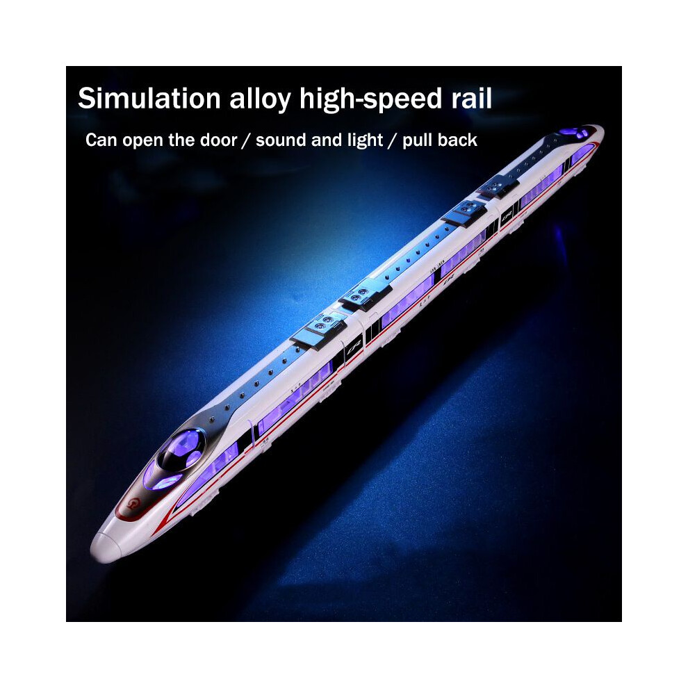(Redthreesection) Simulation Child Sound And Highspeed Rail Toy Alloy Train Gift Model Boy Light