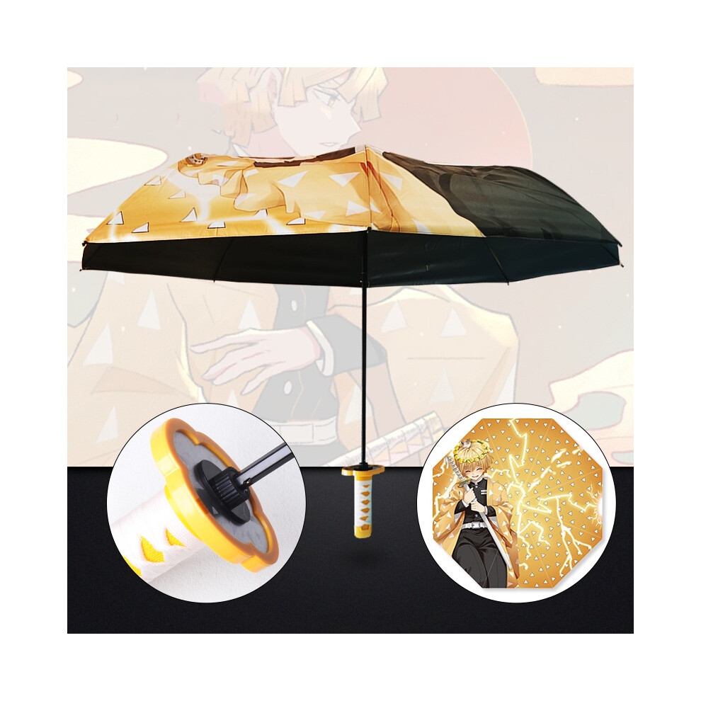 (Zenitsu) Slayer Demon Anime Cosplay Tomioka Tanjirou Zenitsu Umbrella Protect Sun Rain