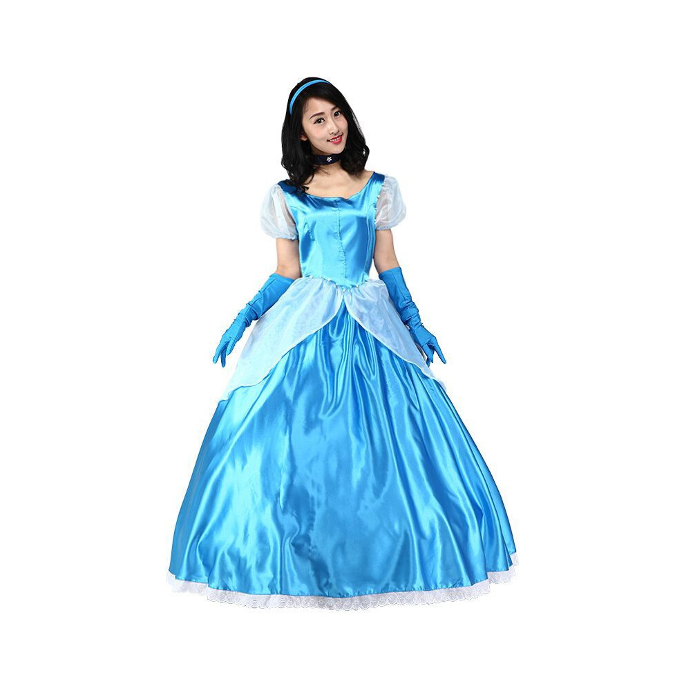 (Tag XXL=US L) Adult Gorgeous Women Princess Cinderella Cosplay Costume Stage Dress Skirt Fancy