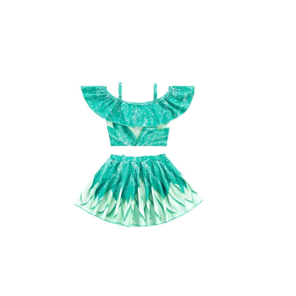 (Green, 140) Girls Swimwear Encanto Two Piece Swimsuit Holiday Beach Suit Bathing Summer-image-OPC-PGXDNDP-NEW