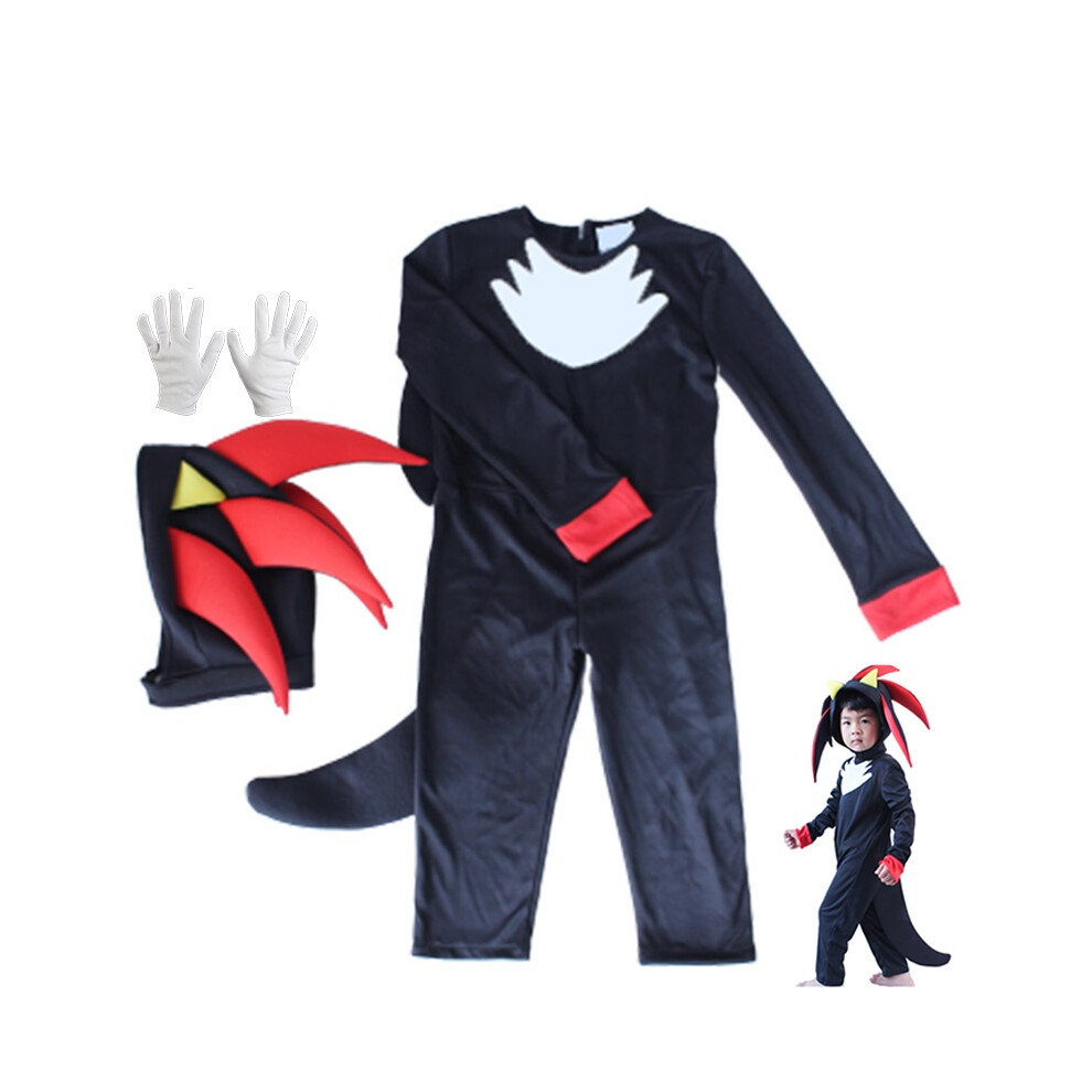 (100-115) Cosplay Costume Sonic Jumpsuit Outfit Halloween Role Play Costumes Kids Carnival