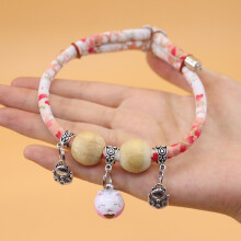 (Pink, XS(Suitable For 6-15 Catties)) Cat Necklace Japanese Neck Ring Natural Camphor Wood Adjustable Insect Repellent