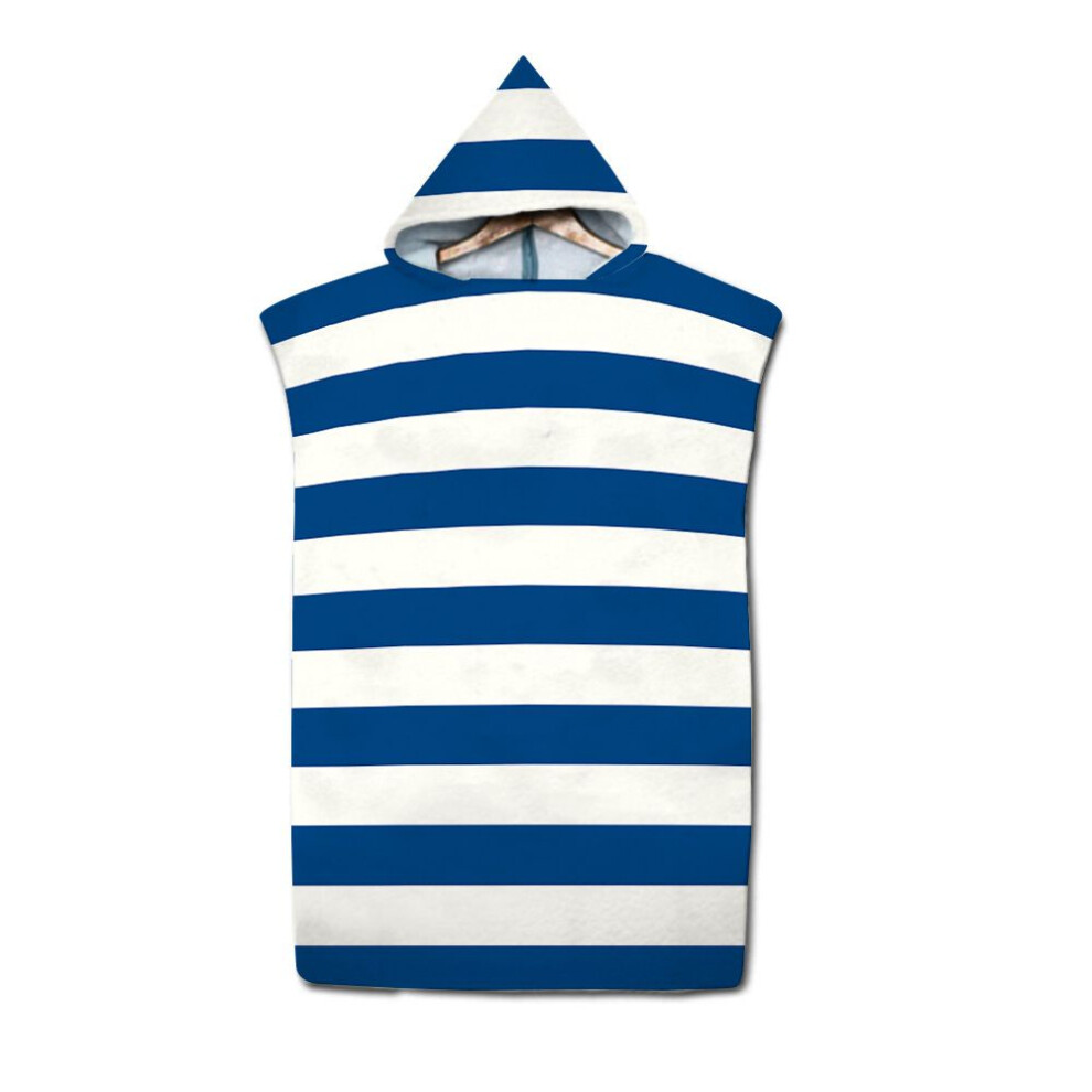 (Blue, 75*65CM) Towel Bath Striped Cape Dressing Robe Quick Drying Swimming Bathrobe Hooded-image-OPC-PGXDPTP-NEW