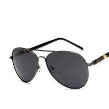 (Black) Polarized Mens Sunglasses Retro Aviator Metal Outdoor Glasses Eyewear Drving