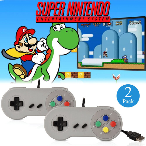 Packs Usb 2 Controller For Snes Super Nintendo Games Retro Us Gamepad Classic