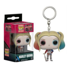(Movie Version) Keychain Quinn Harley Keyring Roller Derby Joker Funko Pop Merch Action Figure