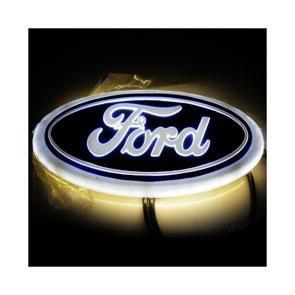 ( Light) Fashion Colorful 4D Car Led Car Tail Logo Badge Emblem For Ford Mondeo Fox White/Light