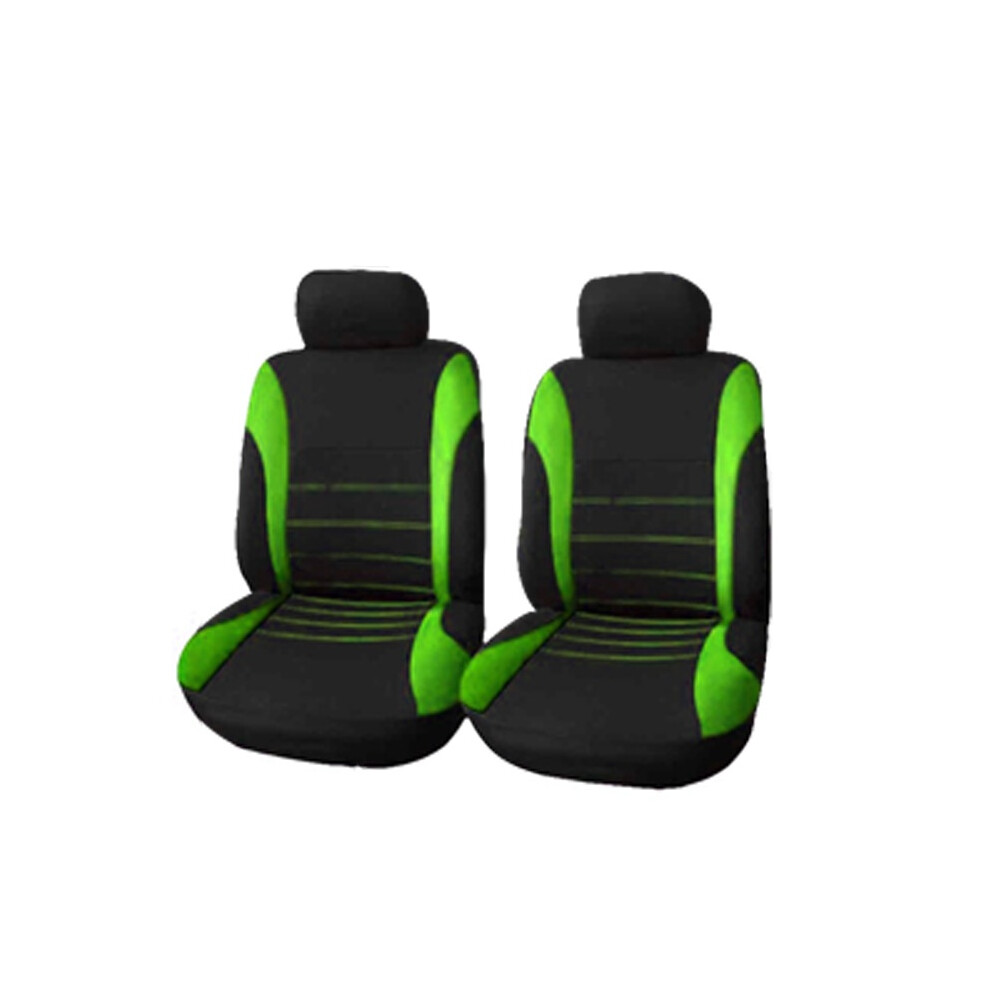 (Green) Car Seat Universal Covers Front Head Rests Full Set Auto Seat 7 Cover Colour