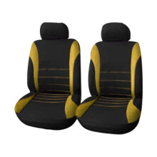(Yellow) Car Seat Universal Covers Front Head Rests Full Set Auto Seat 7 Cover Colour