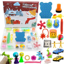 (24pcs Fidget) Fidget Squishy Toy Cars Advent Calendar Pop It Simple Dimple Xmas Kids Christmas