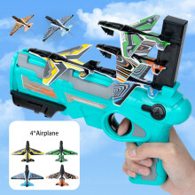 (Blue) Toy Nerf Gun Foam Airplane Launcher Toys For Boys Kids Air Outdoor Battle Sports