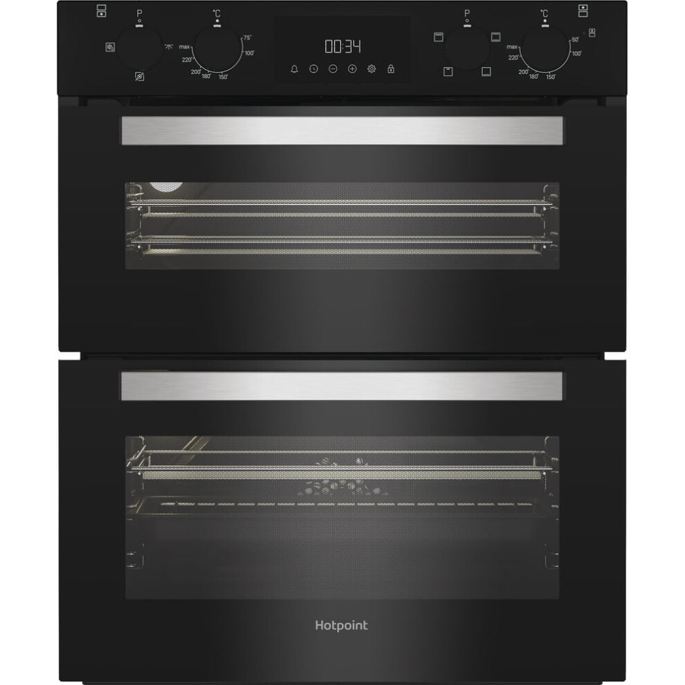 Hotpoint Built Under Electric Double Oven - A Rated Black
